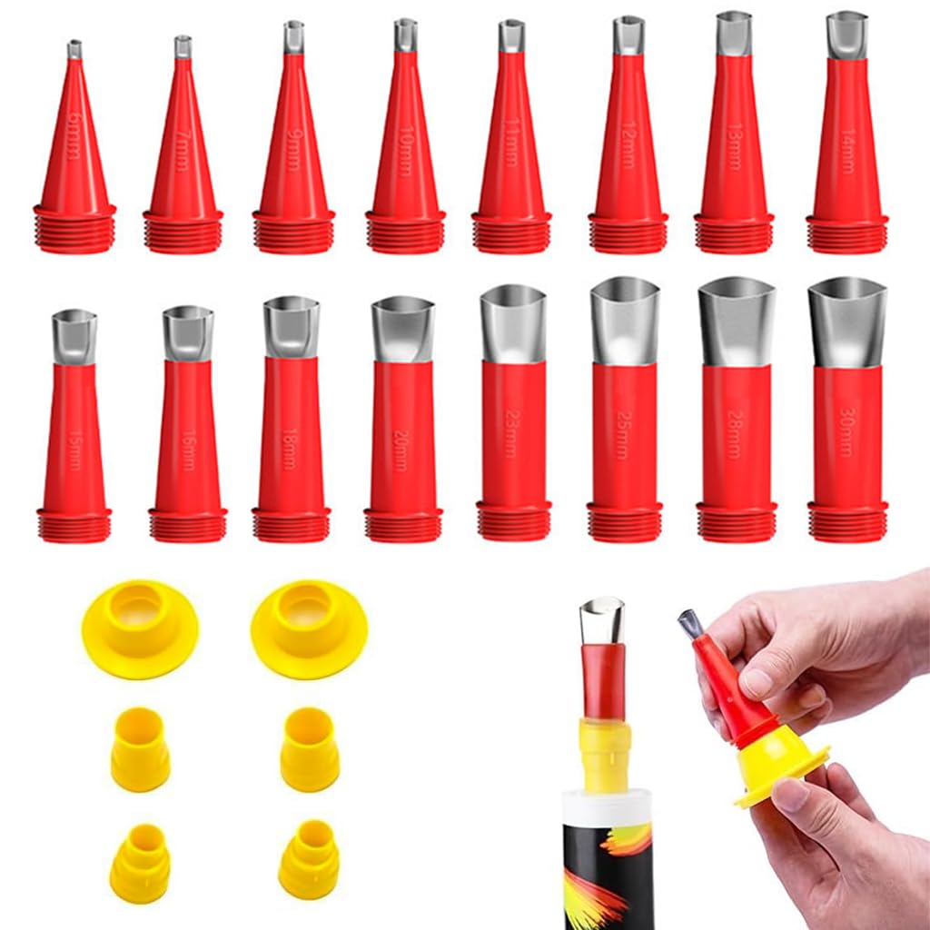 Serplex 16Pcs Nozzles for Caulking Gun, Stainless Steel Replacement Nozzles with 6 Adapter Universal Caulking Gun Nozzles for Glass Adhesive, Acrylic Caulk, Rubber Sealant, Latex Caulk Serplex 16Pcs Nozzles for Caulking Gun, Stainless Steel Replacement Nozzles with 6 Adapter Universal Caulking Gun Nozzles for Glass Adhesive, Acrylic Caulk, Rubber Sealant, Latex Caulk